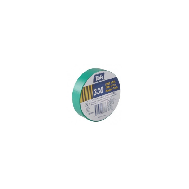 Cinta electrica vinil verde 3/4 x 18 mts