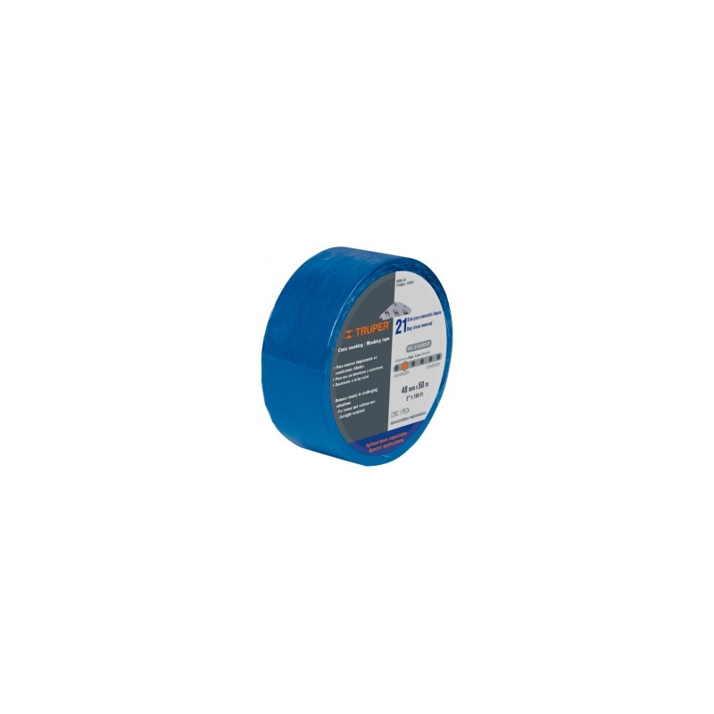 Cinta masking tape azul de 1" x 50m